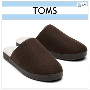 Toms Harbor Slippers Chocolate Brown REPREVE NIB NWT Faux Sherpa Footbed